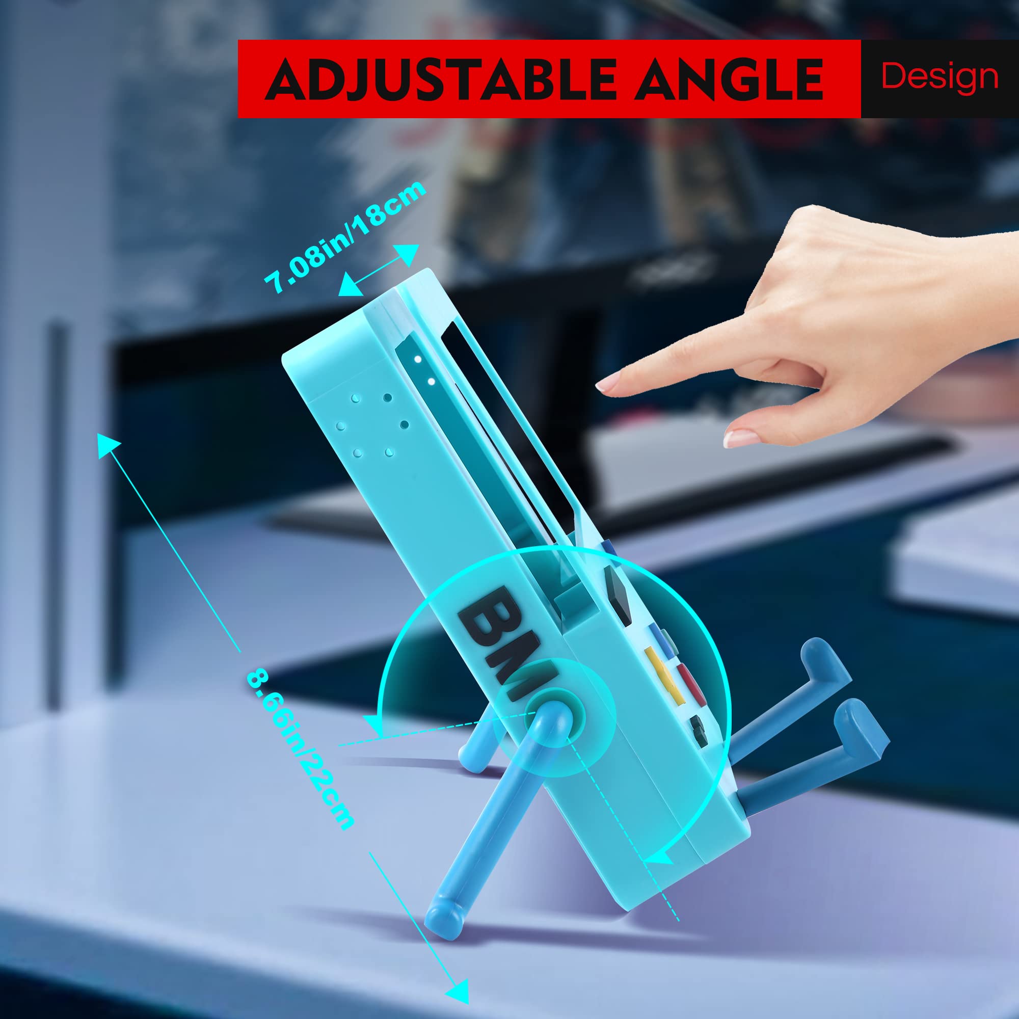 GRAPMKTG Charging Stand for Nintendo Switch Accessories Portable Dock Compatible for Nintendo Switch OLED Cute Case Decor Gift Men Women Kids Blue