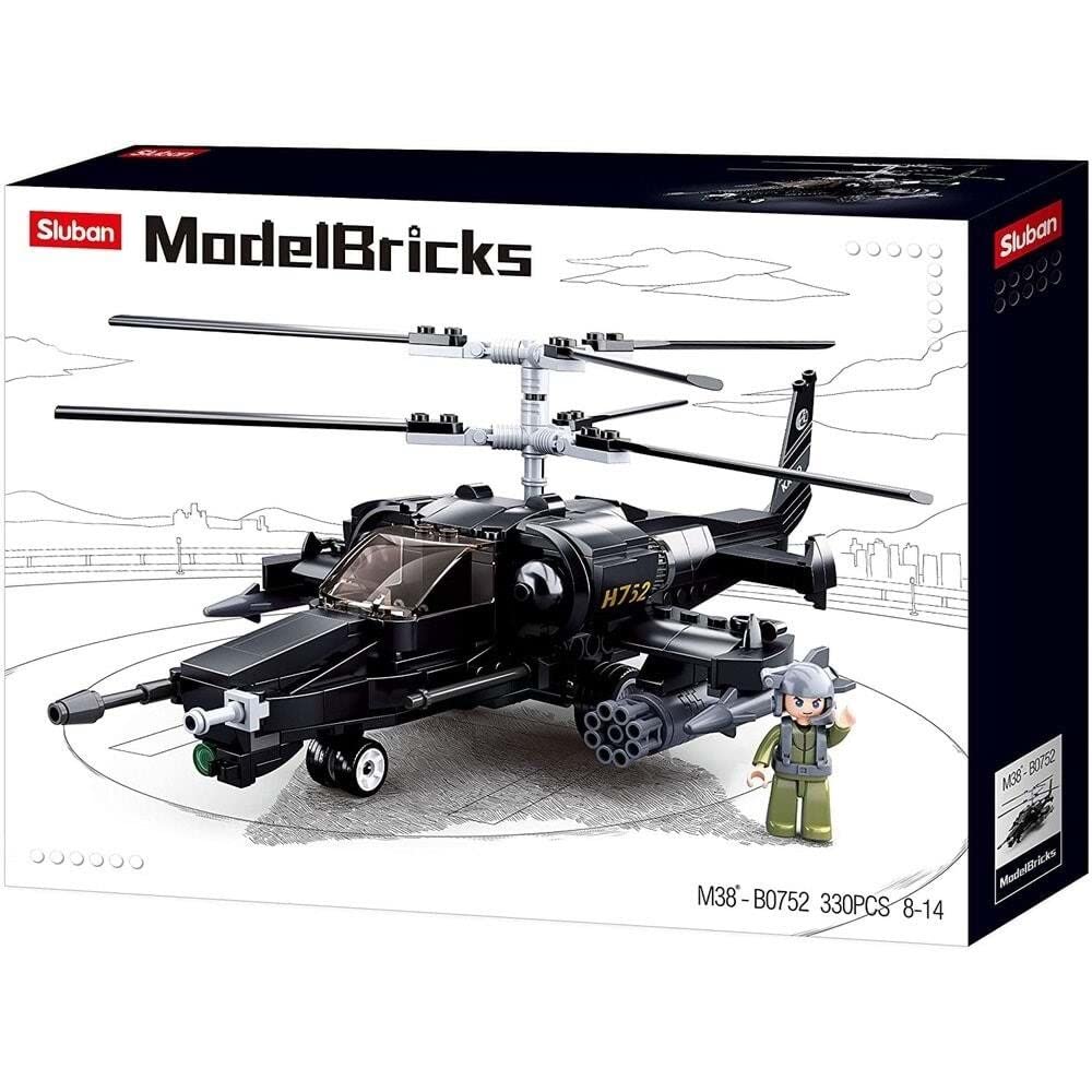 Sluban Model Bricks Helikopter, Siyah Köpekbalığı Yapım Seti, 330 Parça