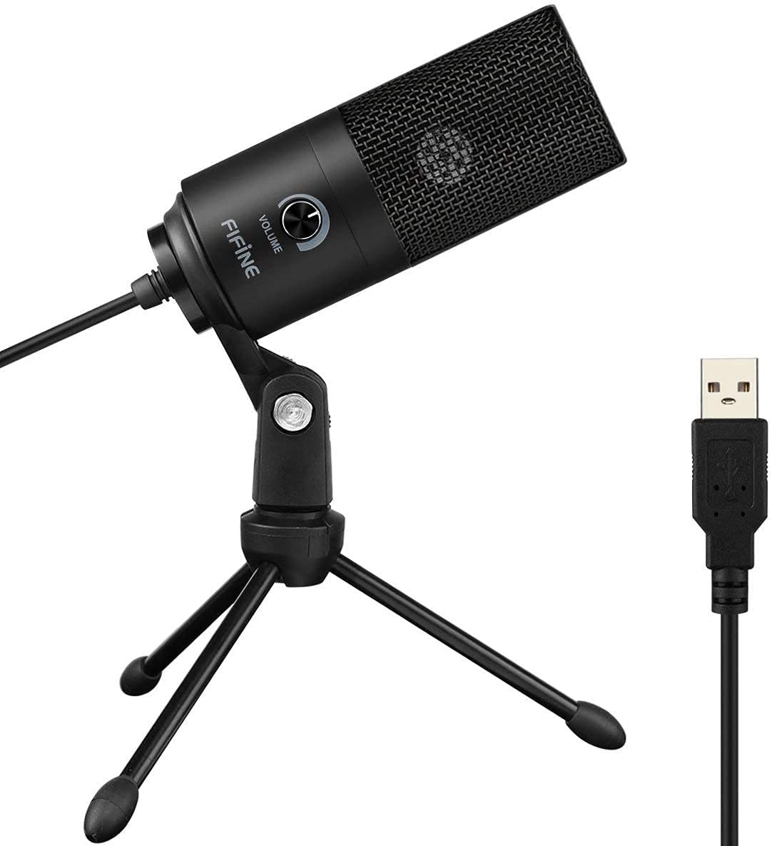 FIFINE USB Mikrofon PC Gaming, Mikrofon, MAC PS4 PS5 için, Standlı Podcast Mikrofon, Stüdyo Kalitesi Kayıt Kondansatörü, Mikrofon, Akış, Stüdyo için, Siyah