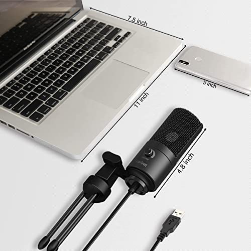 FIFINE USB Mikrofon PC Gaming, Mikrofon, MAC PS4 PS5 için, Standlı Podcast Mikrofon, Stüdyo Kalitesi Kayıt Kondansatörü, Mikrofon, Akış, Stüdyo için, Siyah