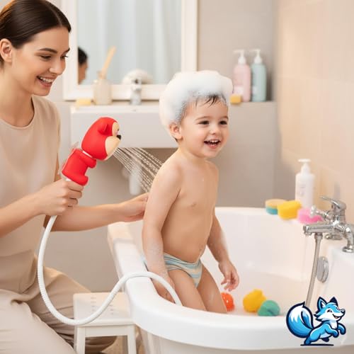 Bluefox Sevimli Hayvan Figürlü Bebek Duş Başlığı – Annelerin Yardımcısı Eğitici Banyo Oyuncağı, Kolay Kurulum, El-Göz Koordinasyonu Geliştirici, Çocuklar İçin Renkli ve Eğlenceli