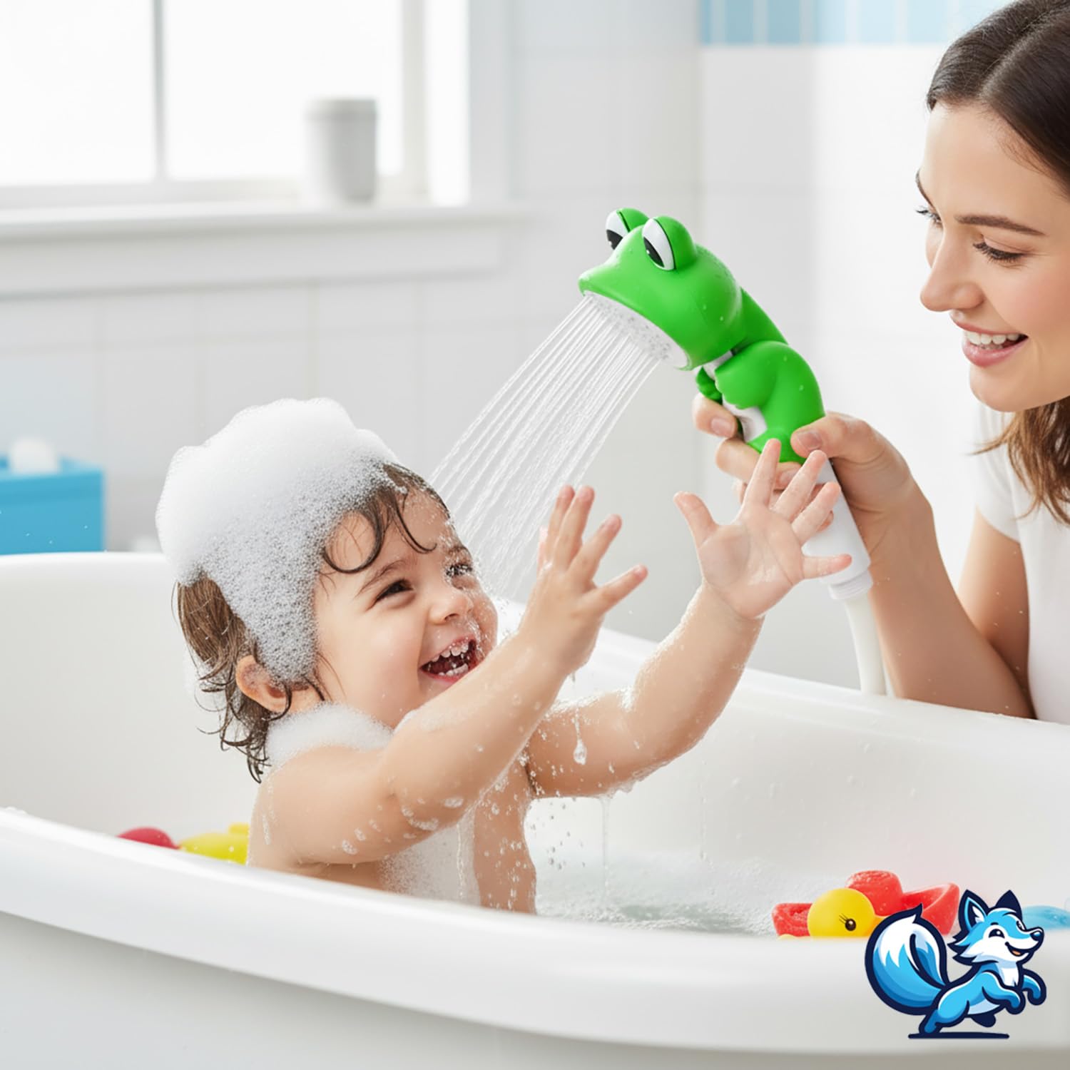 Bluefox Sevimli Hayvan Figürlü Bebek Duş Başlığı – Annelerin Yardımcısı Eğitici Banyo Oyuncağı, Kolay Kurulum, El-Göz Koordinasyonu Geliştirici, Çocuklar İçin Renkli ve Eğlenceli
