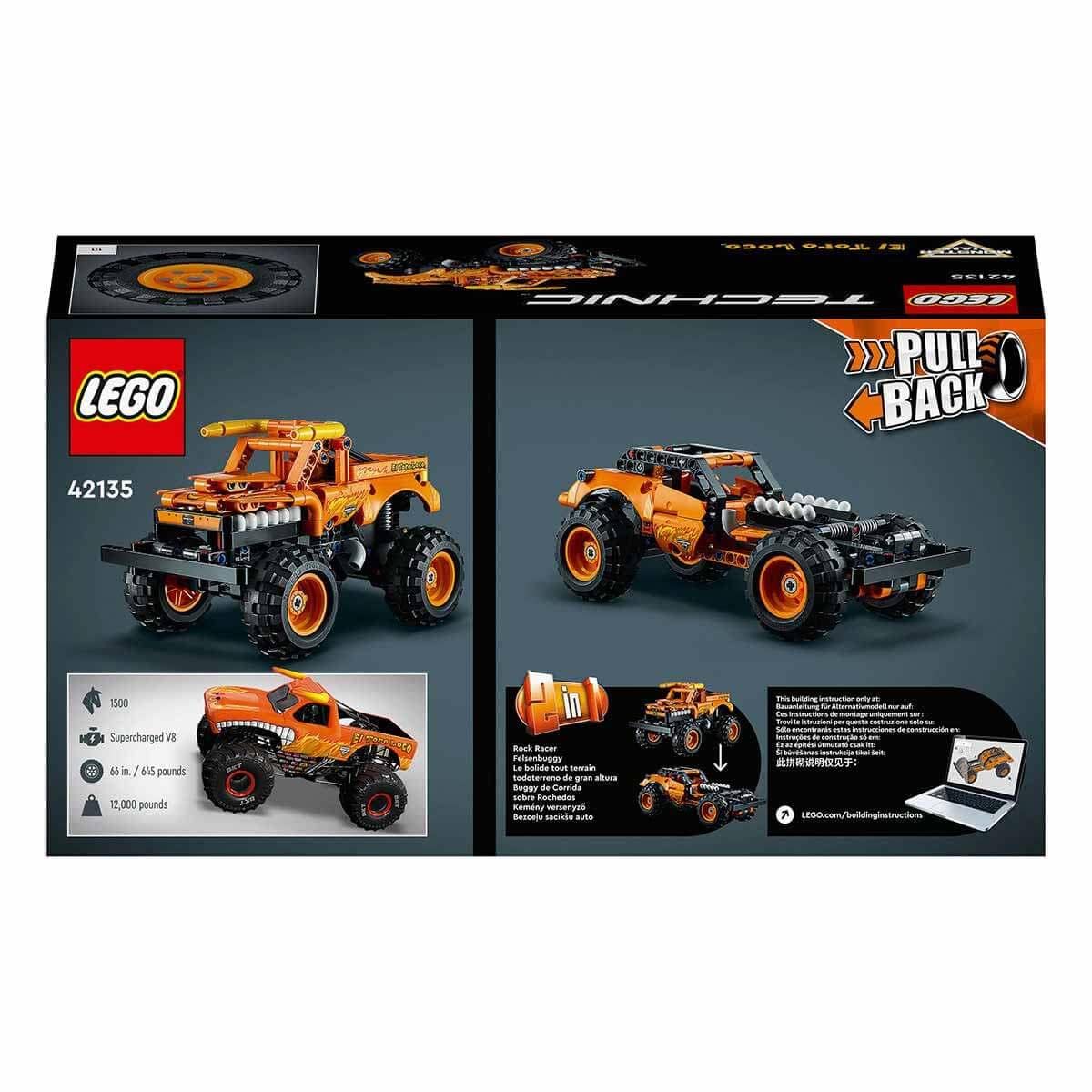 LEGO® Technic Monster Jam™ El Toro Loco™ 42135 – Araçları Seven Çocuklar İçin 2’si 1 Arada Yaratıcı Oyuncak Model Yapım Seti (247 Parça)