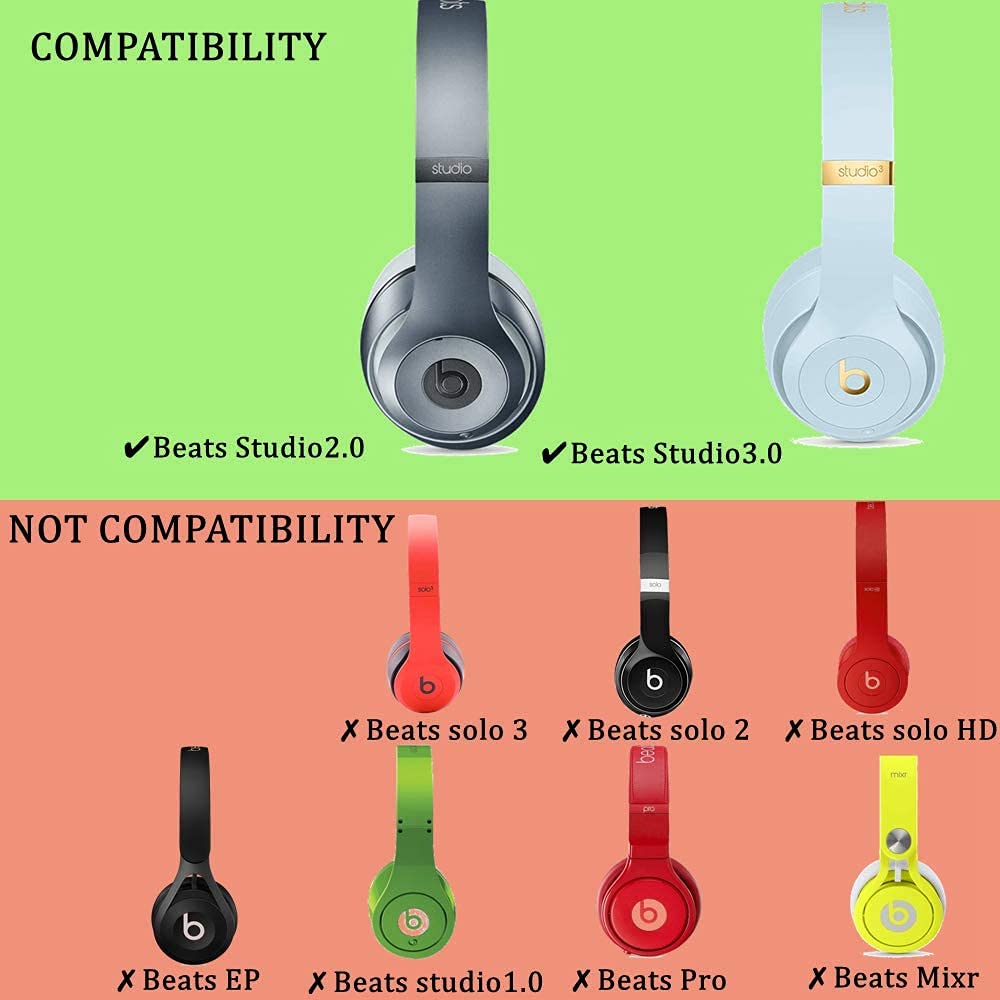 Miruchertter Yedek Kulak Pedleri Beats Studio 2.0 Kablolu B0500 B0501 Beats Studio 3.0 Kulaklık Yedek Kulaklıklar Kulak Pedleri Kulak Bardakları Onarım Parçaları