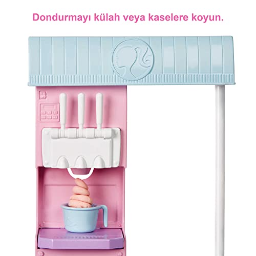 Barbie Dondurma Dükkanı Oyun Seti Barbie Dondurma Dükkanı Oyun Seti, 30 cm sarışın bebek, dondurma y