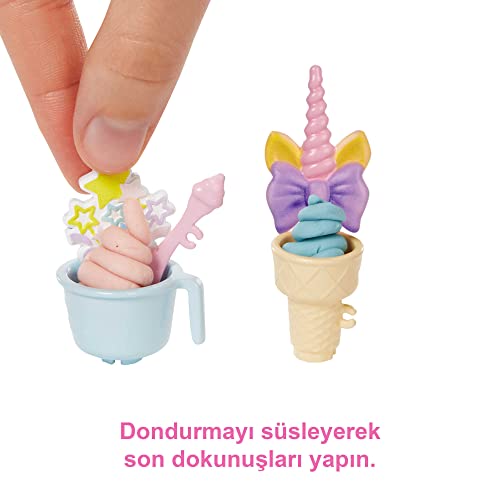 Barbie Dondurma Dükkanı Oyun Seti Barbie Dondurma Dükkanı Oyun Seti, 30 cm sarışın bebek, dondurma y