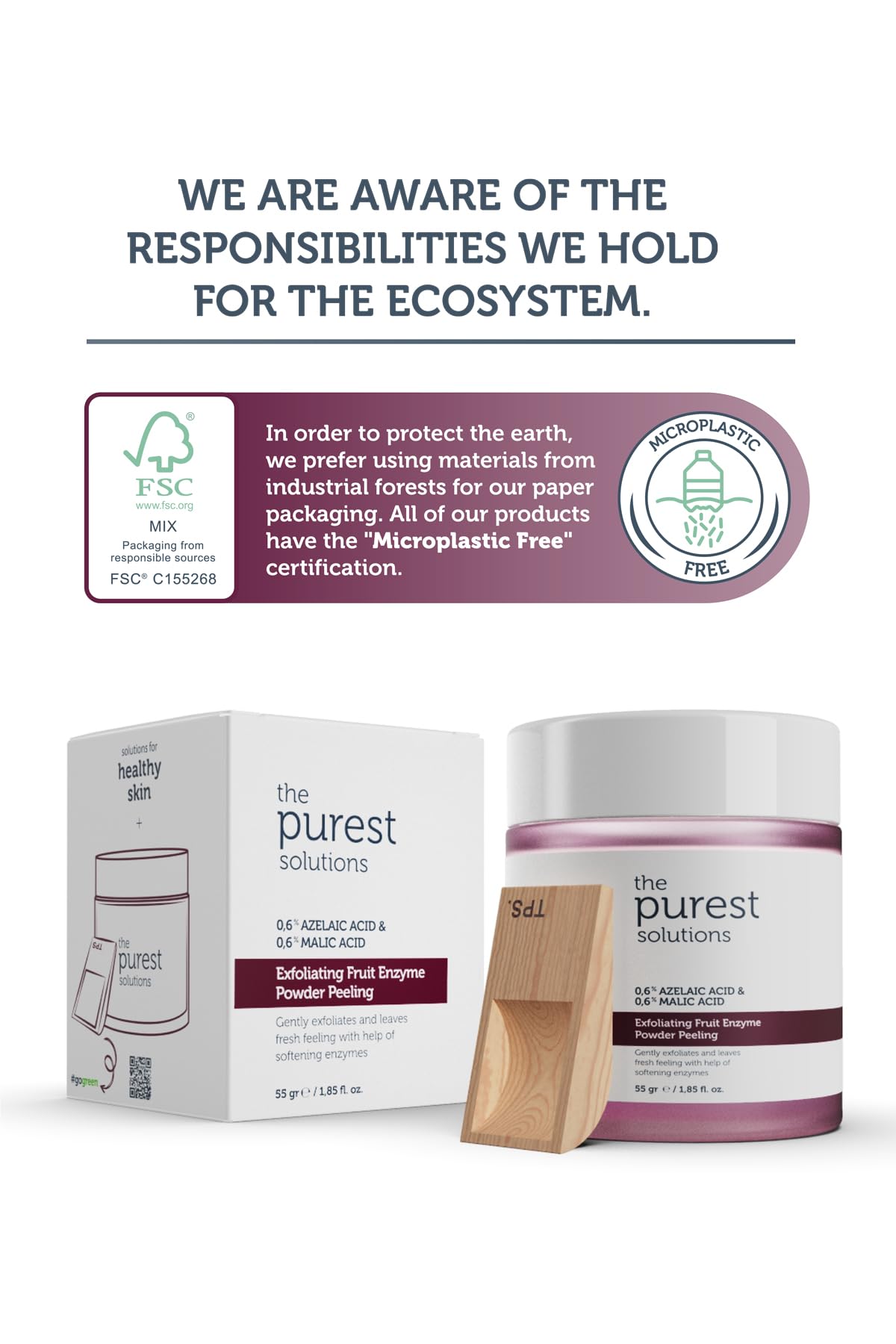The Purest Solutions Fruit Enzyme Powder Exfoliator & Peeling - Toz Peeling (%0.6 Azelaic Acid & Malic Acid)