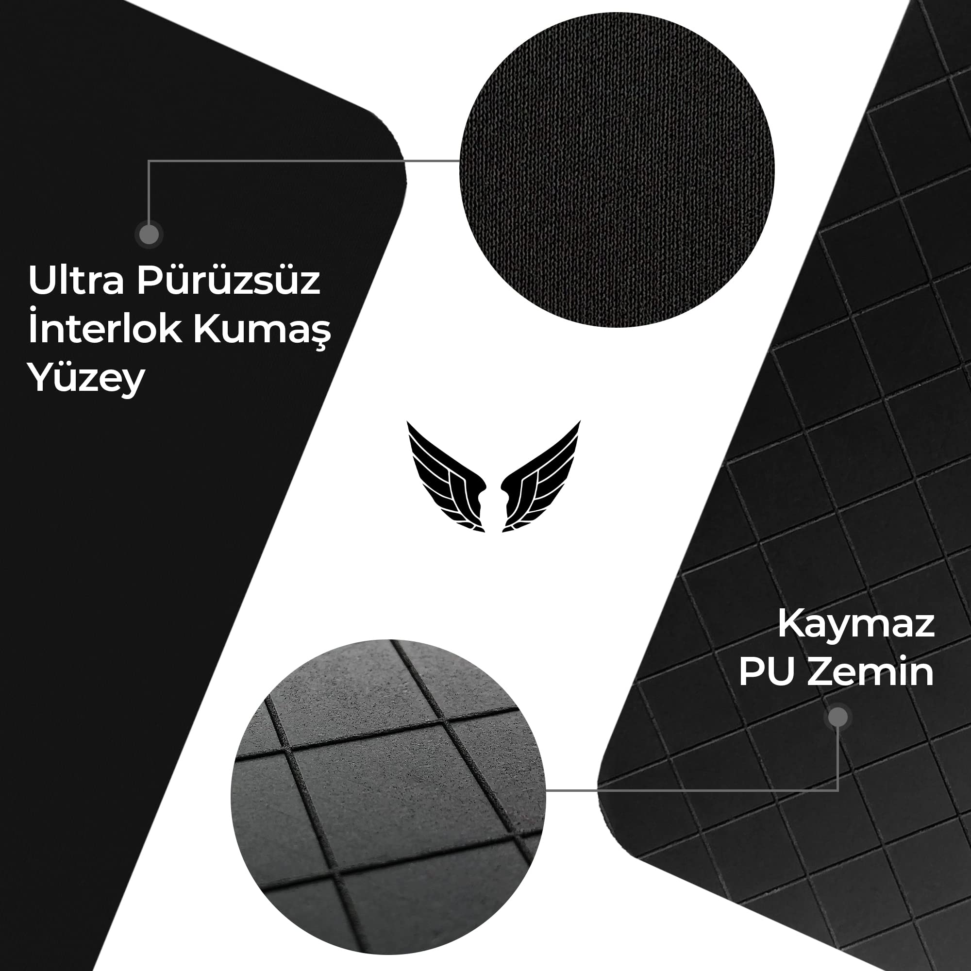 GoLite Classic - Gaming Oyuncu Gamer Mouse Pad, Kaymaz Taban Büyük Boy Large Ofis Tipi Mouse Ped, Fare Altlığı, Düz Masa Koruyucu Klavye Altı Mousepad