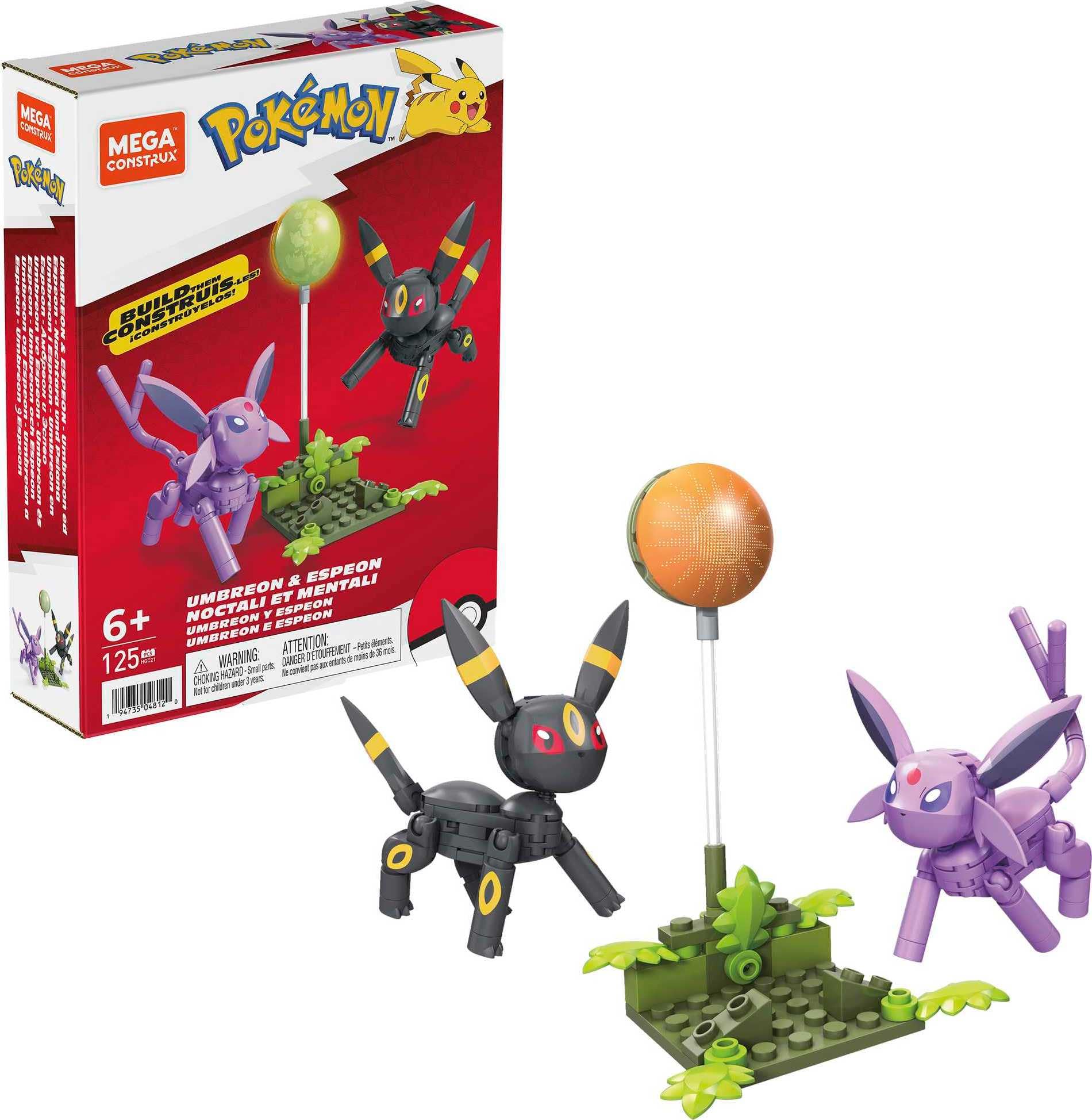 Mega Construx Bloks Pokémon Umbreon ve Espeon Yapı Seti, Çocuklar İçin Yapı Oyuncakları
