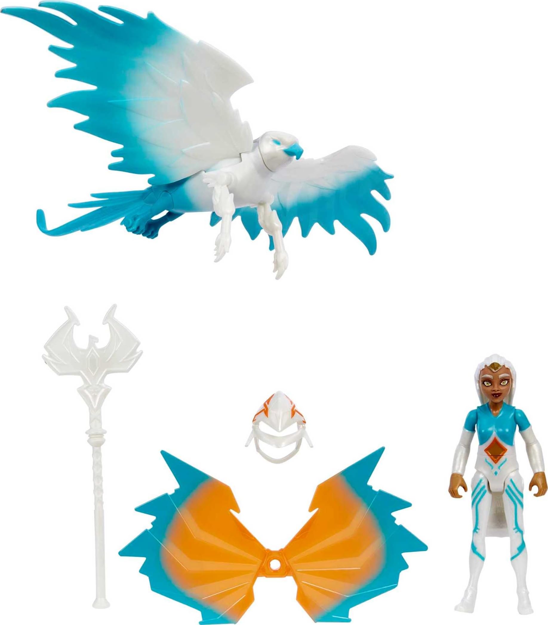 Masters of the Universe He-Man and The Sorceress Figure & Winged Falcon Araç Seti Motu Netflix Animasyon Serisinden Esinlenmiştir, 4 Yaş ve Üzeri için Koleksiyon Oyuncak Hediyesi