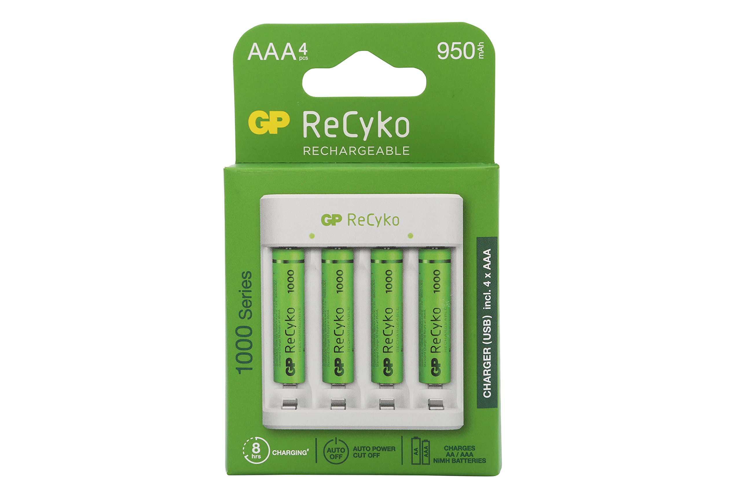 GP USB E411 4x Pil Şarj Cihazı 4 Adet 1000 AAA İnce Pilli Set