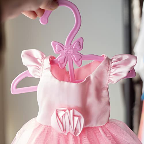 Oyuncak Bebek Tam Kıyafet Elbise Askısı 45,72 cm Bebekler için - 24pk - Benzersiz Tasarım Elbiseler, Pantolon, Gömlek, Etek ve Aksesuarlar Dahil Üst ve Altınızı Bir Kez Tutar (Pembe)