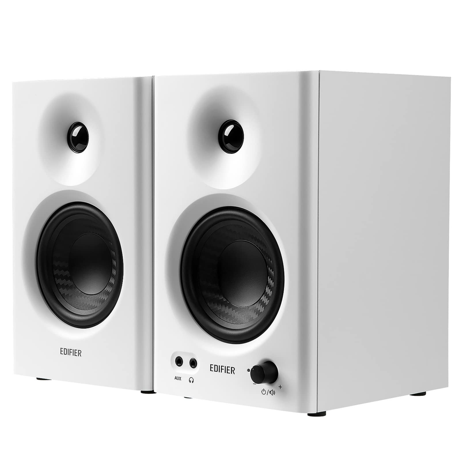 Edifier MR4 kompakt 2.0 stüdyo monitörü (42 Watt) D sınıfı amplifikatör ve iki seçilebilir ses modu, beyaz