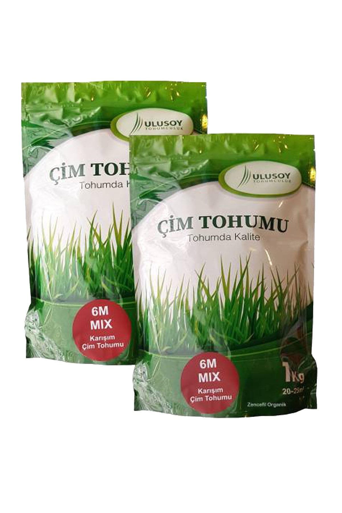 Ulusoy 2 Adet 6 Karışım Çim Tohumu 6 Mix İthal Çim Tohumu 2 x 1 Kg Ambalajında