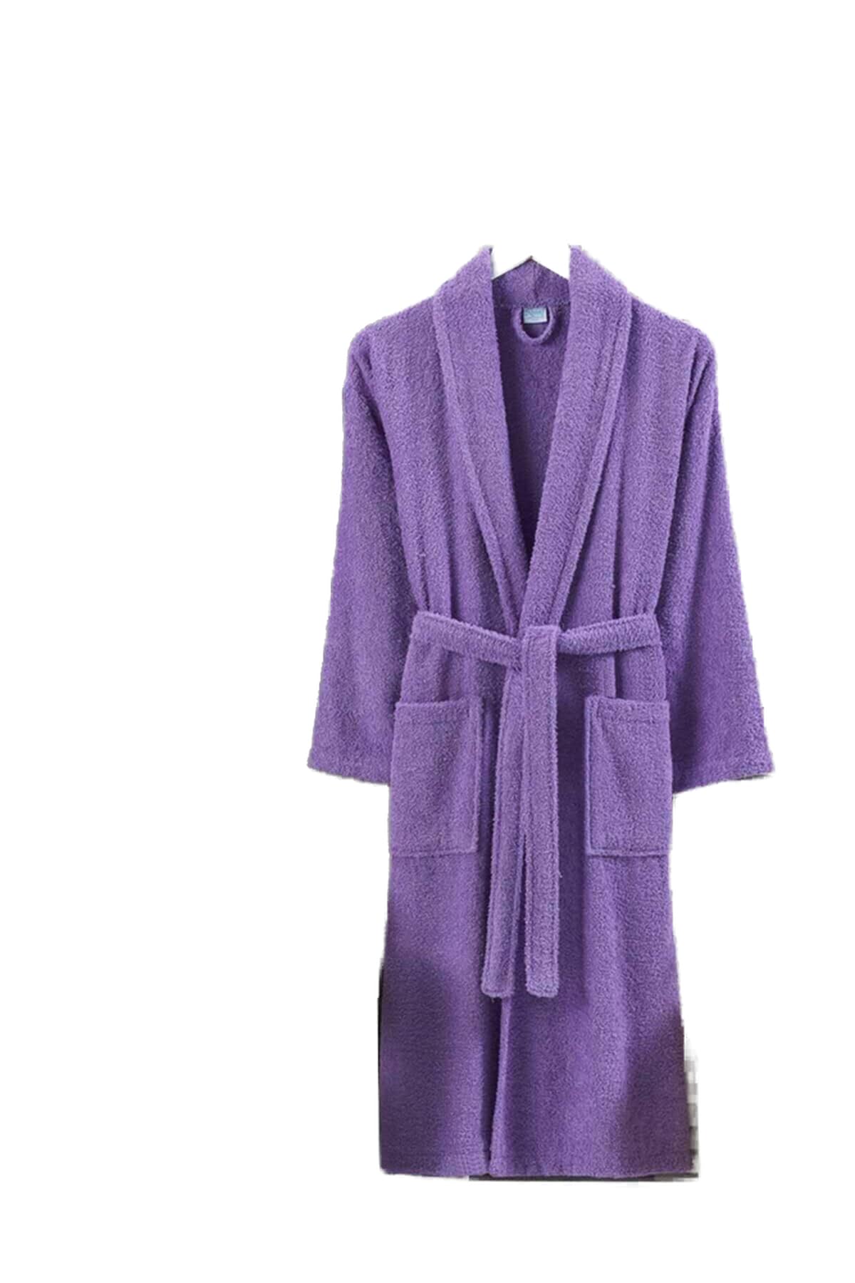 Elmira Textile Erkek/Kadın Havlulu Banyo Bornozu Pamuklu Bay Bayan Bornoz S/M Lavanta