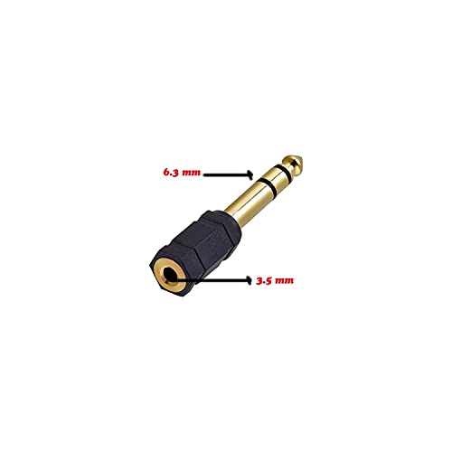 Ars Stereo Kulaklık Mikrofon Adaptörü 6,3mm Erkek To 3,5mm Dişi Gold Jak