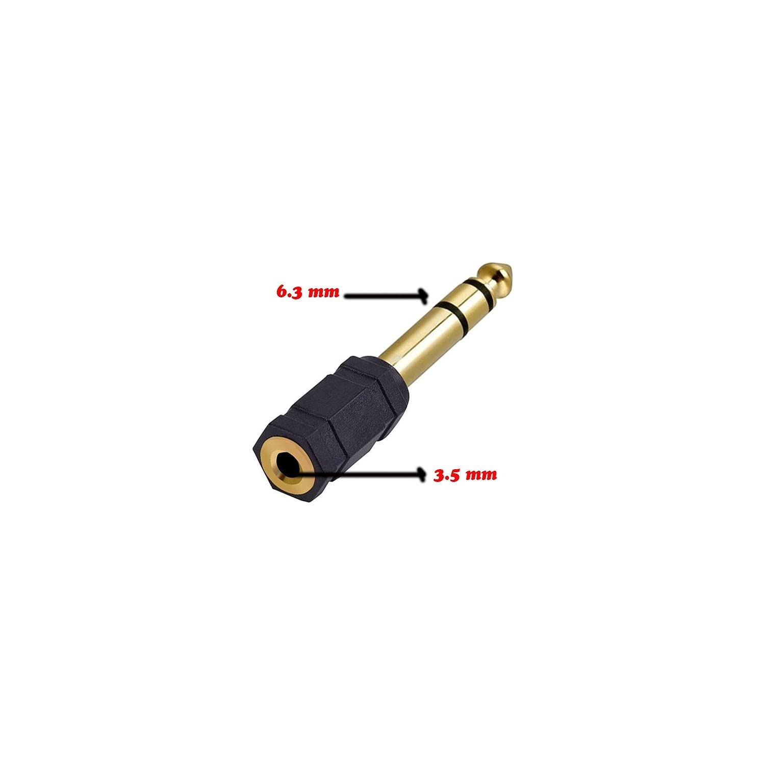Ars Stereo Kulaklık Mikrofon Adaptörü 6,3mm Erkek To 3,5mm Dişi Gold Jak