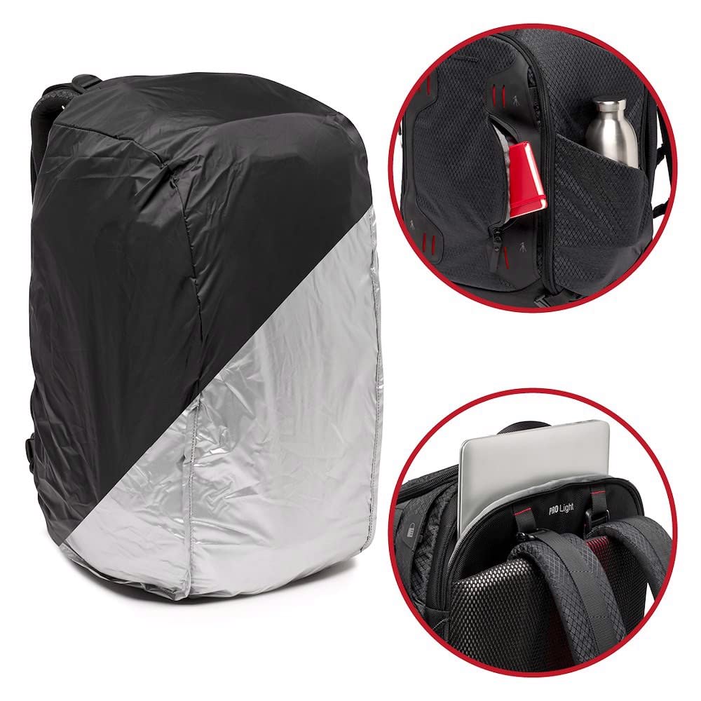 Manfrotto Pro Light Multiloader M, refleks ve aynasız kameralar için sırt çantası, 4 erişim noktası, çoklu tripod eki, 3 kullanım modu, değiştirilebilir bölücüler, siyah
