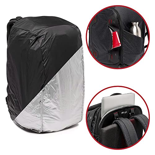 Manfrotto Pro Light Multiloader M, refleks ve aynasız kameralar için sırt çantası, 4 erişim noktası, çoklu tripod eki, 3 kullanım modu, değiştirilebilir bölücüler, siyah