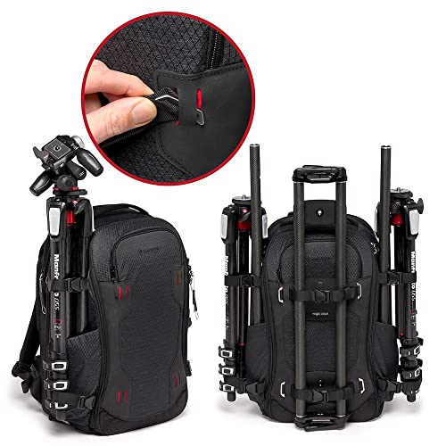 Manfrotto Pro Işık FlexLoader L, Refleks ve Aynasız Kameralar için Sırt Çantası, 3 Eksenli Gimbal Sabitleyici için Genişletilebilir Cep, Ön Erişim, Çoklu Tripod Ek, Değiştirilebilir Bölücüler, Siyah