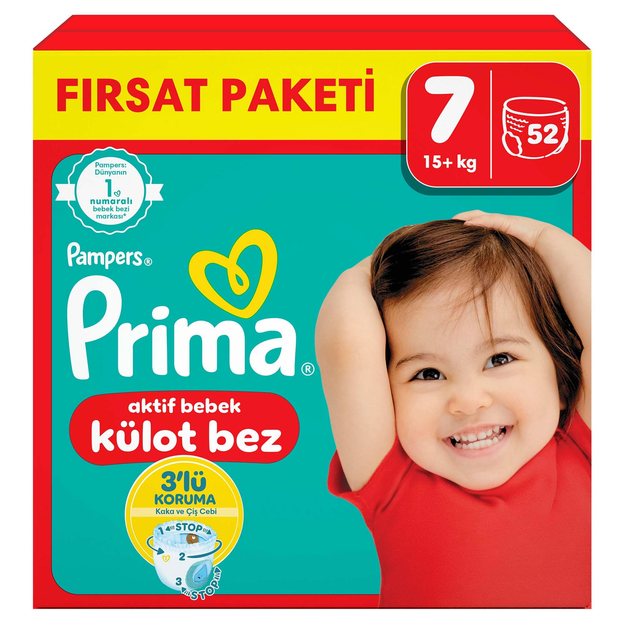 Prima Külot Bebek Bezi 7 Beden 52 Adet Fırsat Paketi