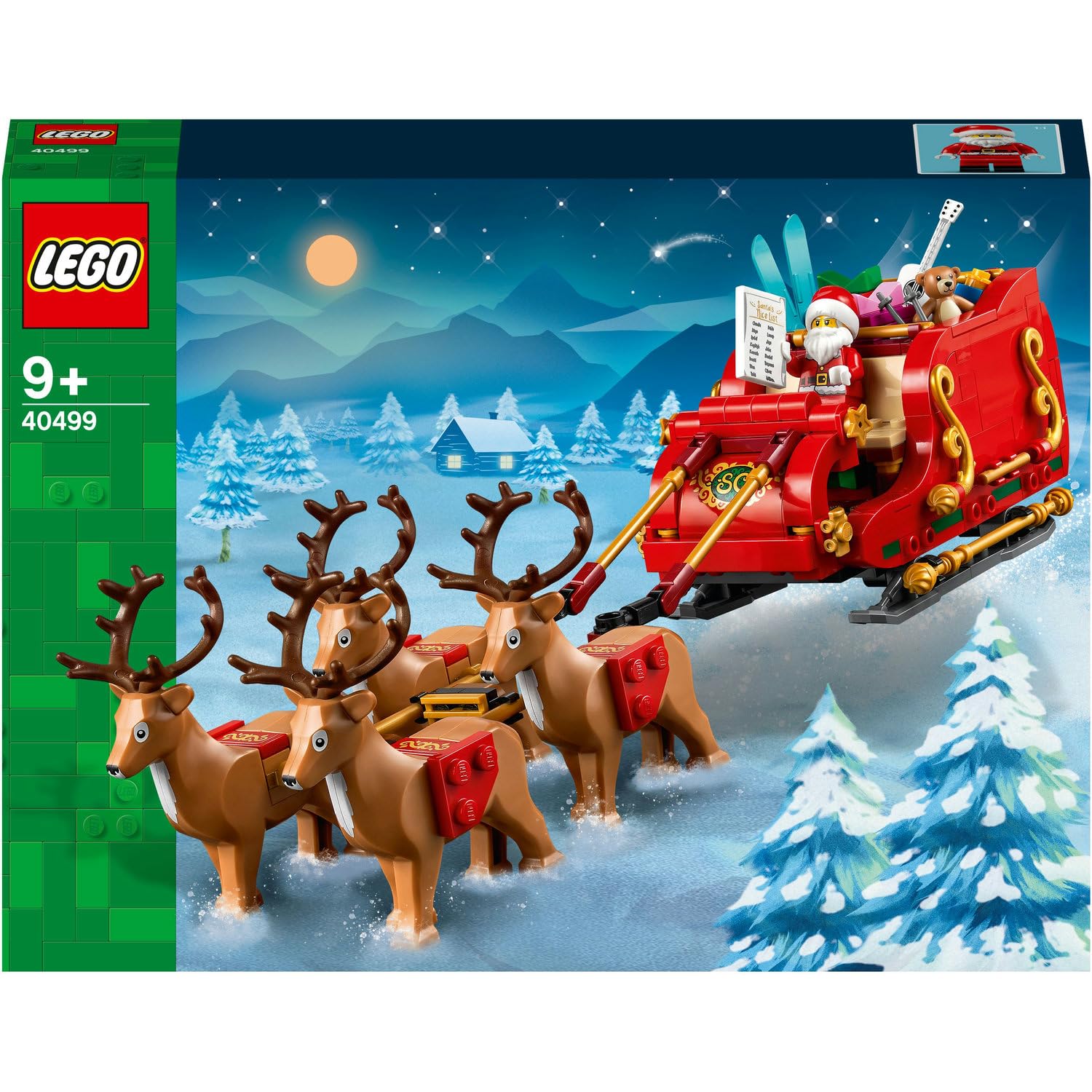 LEGO Iconic Noel Babanın Kızağı, Çocuklar için Minifigür ve Ren Geyiği Figürleri İçeren Yeni Yıl Hediyesi Oyuncak Yapım Seti, Yılbaşı Süsü 40499