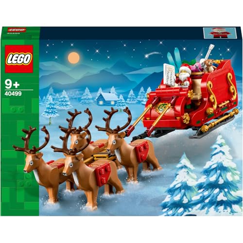 LEGO Iconic Noel Babanın Kızağı, Çocuklar için Minifigür ve Ren Geyiği Figürleri İçeren Yeni Yıl Hediyesi Oyuncak Yapım Seti, Yılbaşı Süsü 40499