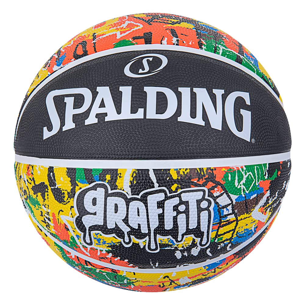 Spalding Grafiti Serisi - Gökkuşağı - Basketbol topu - Boyut 7 - Basketbol - Sertifikalı top - Malzeme: Kauçuk - Dış Mekan - Kaymaz - Mükemmel kavrama