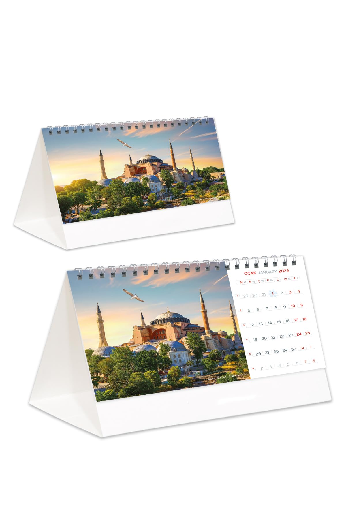2026 Dünya Harikaları Piramit Masa Takvimi Masaüstü Takvim 21x17 cm