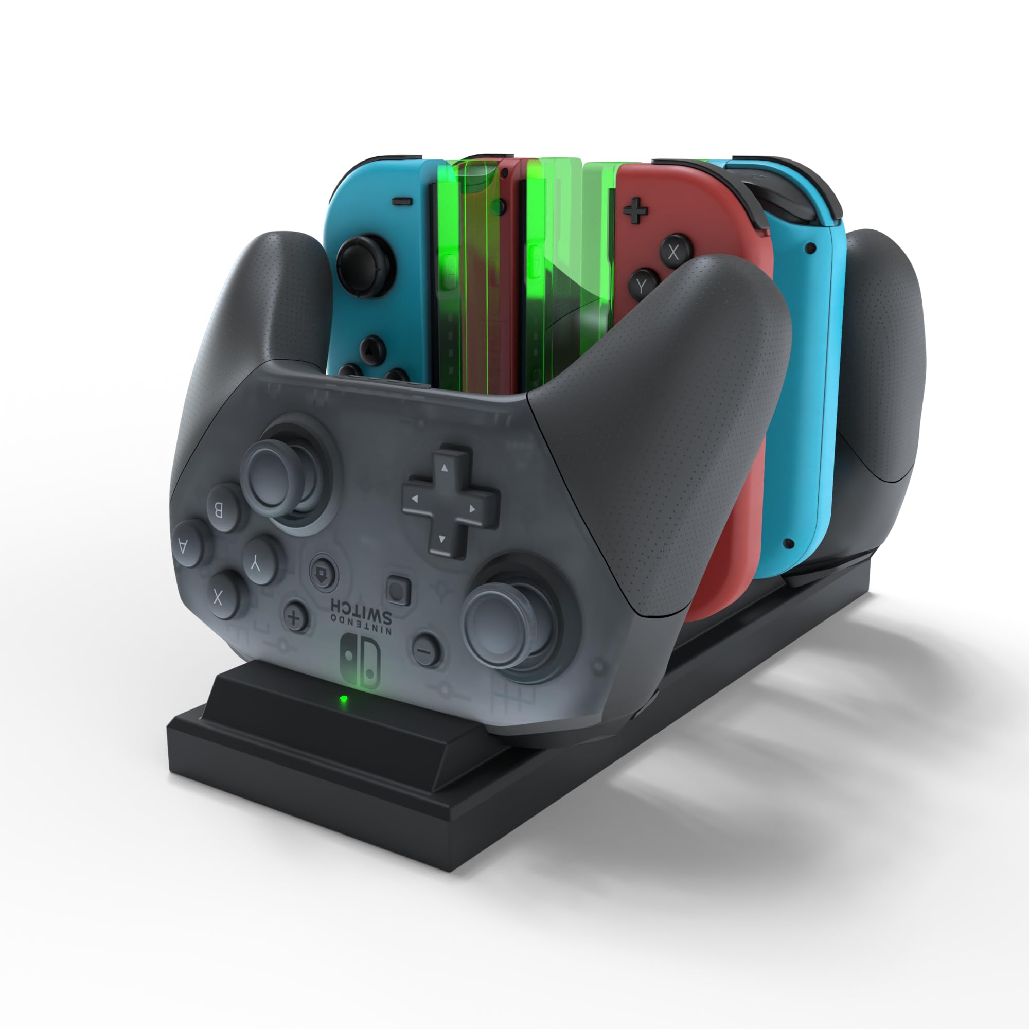 Hawksbill Charging Dock for Nintendo Switch, 6 in 1 Charging Station for Nintendo Switch Pro Controllers and Joy-Con Controllers