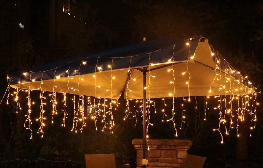 OBEV 8 Fonksiyonlu Dekoratif Saçak Led Sarkıt Perde Led Eklenebilir Led Süsleme Led Peri Led Işık Ledli Işık Yılbaşı Led Yılbaşı Işık Yılbaşı Süsü (4 Metre)