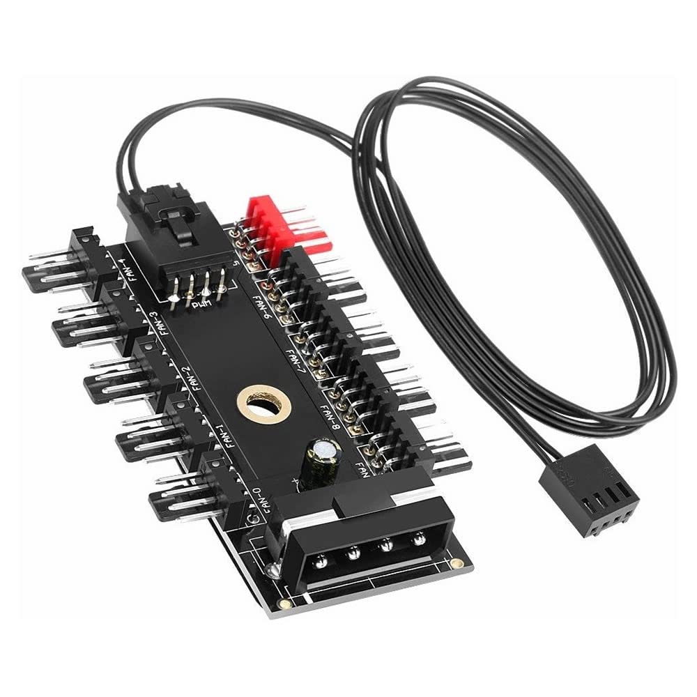 10 Port Fan Çoğaltıcı Hub Kartı IDE Güç Giriş Soketi 12V 3 4 Pin