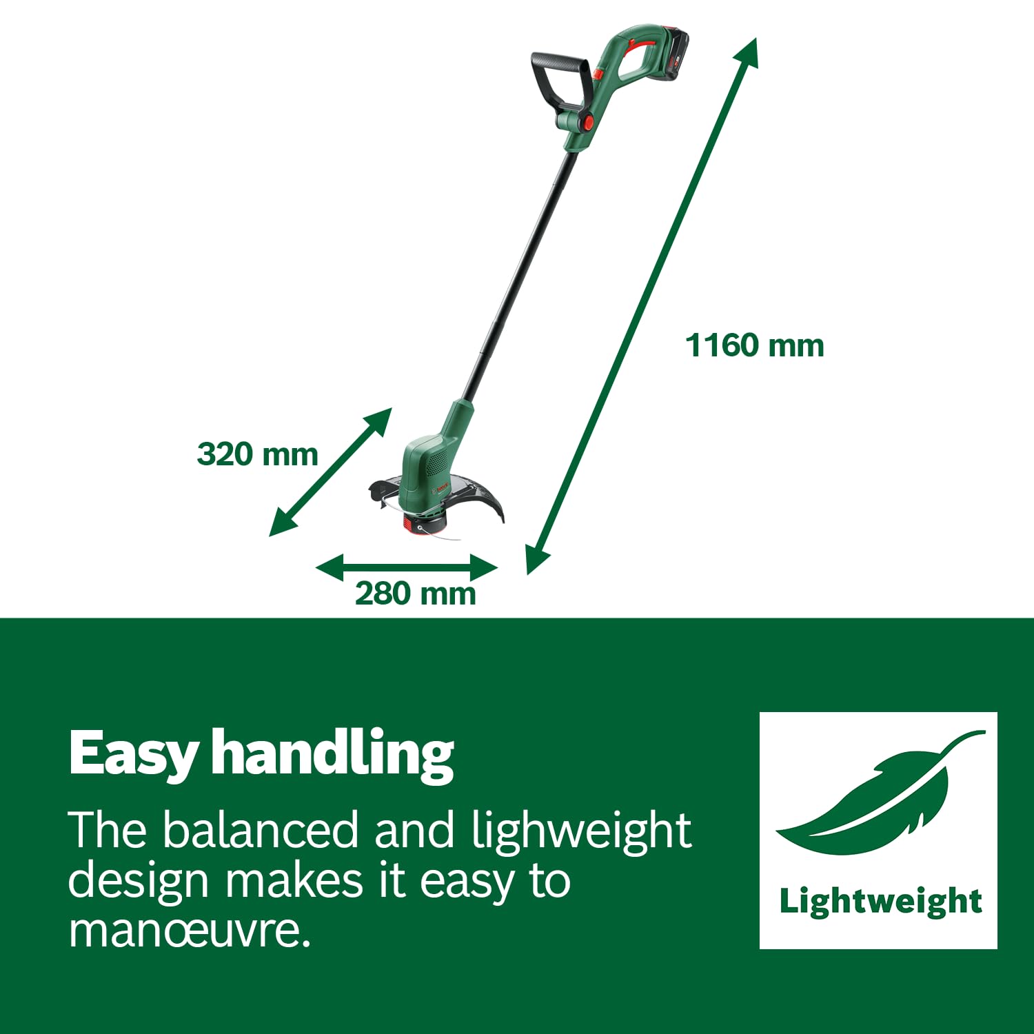 Bosch Akülü Kenar Kesme Makinesi EasyGrassCut 18V-26 (akü olmadan, 18 Volt sistemi, kesme çapı: 26 cm, karton ambalajda)