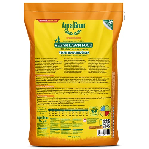 AgraGron Çim Gübresi 20 kg Vegan Lawn Food%100 Bitkisel Menşeli Çim Gübresi/Doğal Çim Coşturan Gübre
