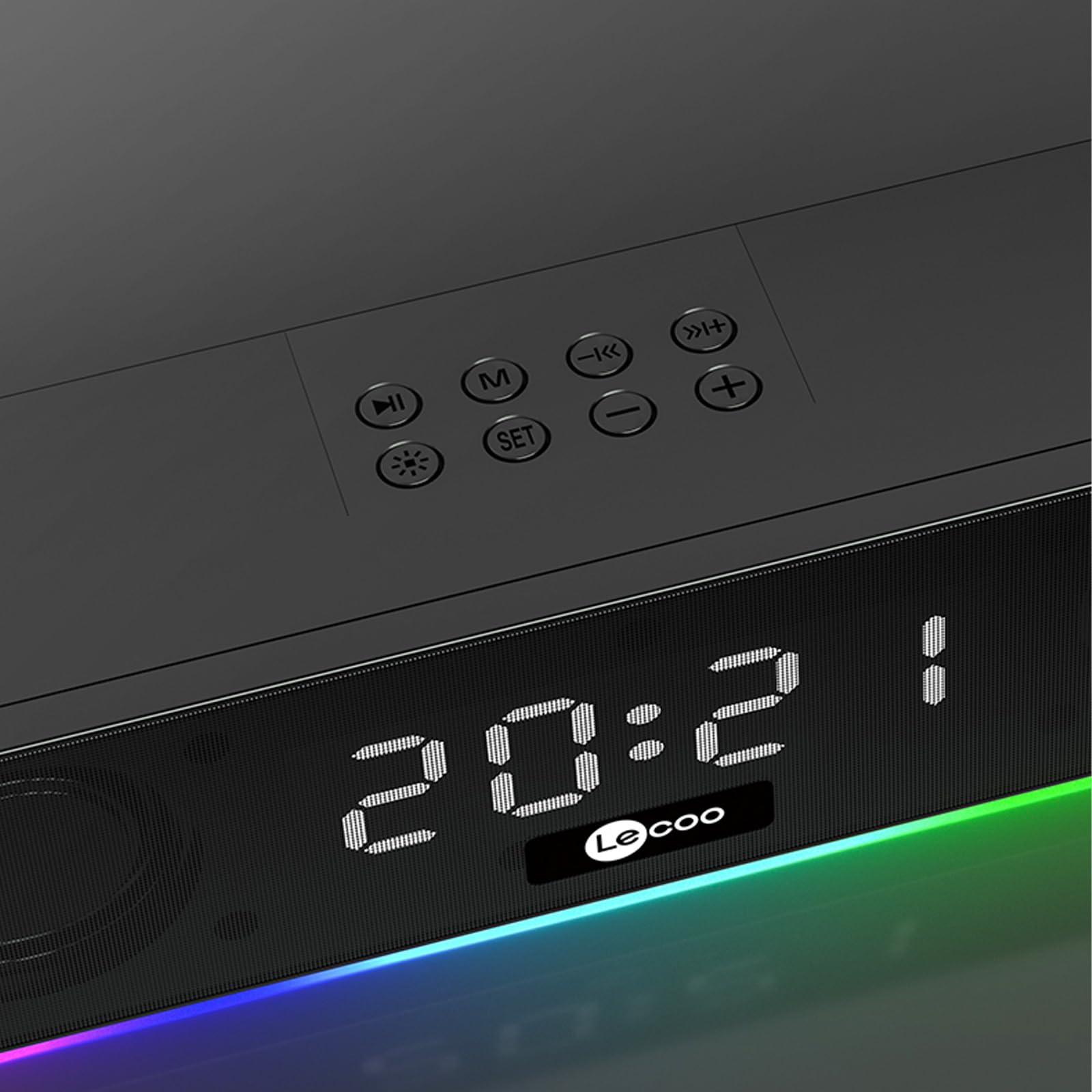 Lecoo DS103 RGB Bluetooth Stereo Radyo 75Db + Saat/Alarm Aux, Flash Bellek, SD Kart 3D Surround Ses