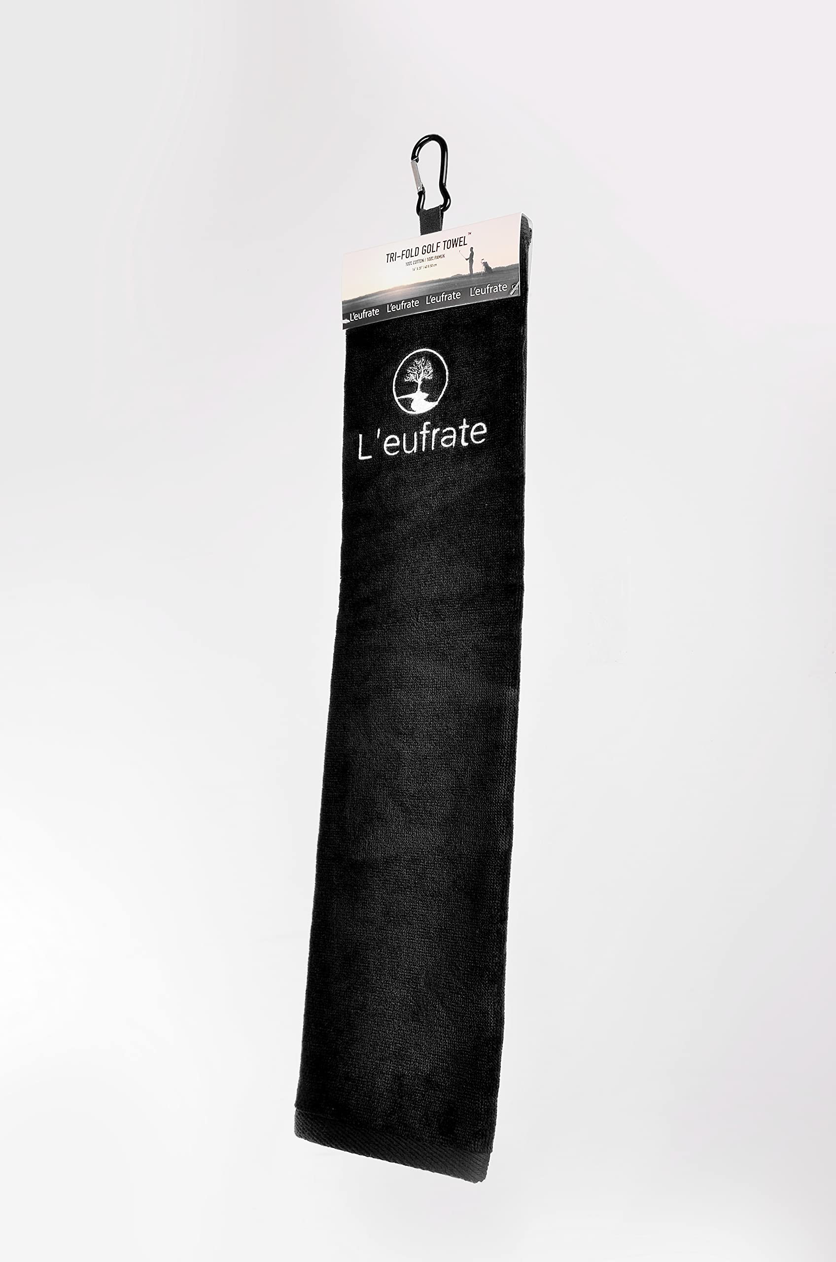 L'eufrate Tri-Fold Golf Havlusu Siyah - Golf Towel Black