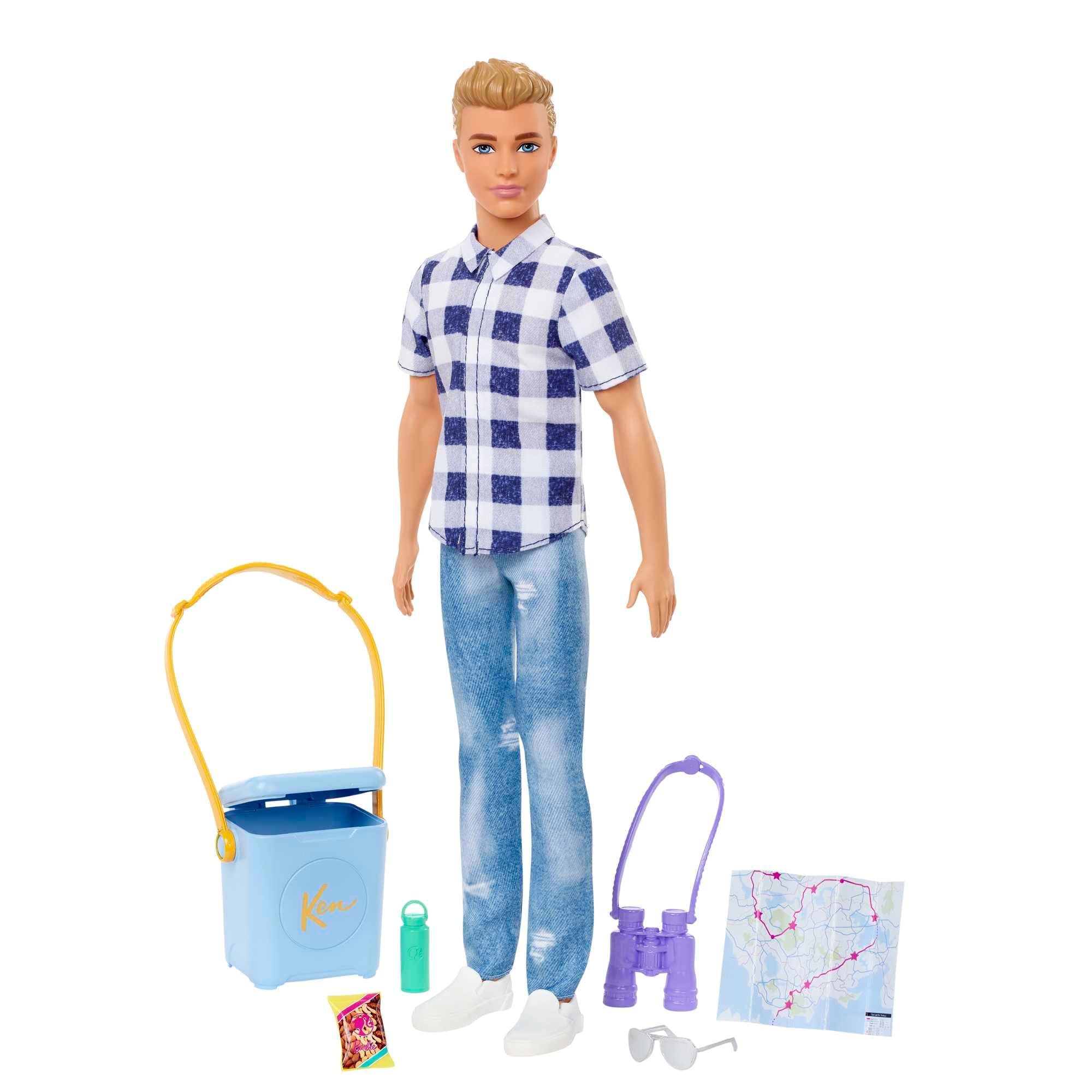 Barbie Ken Kampa Gidiyor Oyun Seti Ken ve aksesuarları, 3 yaş ve üzeri için oyuncak HHR66