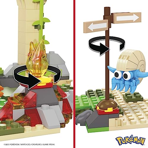 Mega brands Bloks Pokémon Orman Harabeleri yapı seti ile diğer dünyalara bağlanabilen 464 uyumlu yapı bloku ve parça, 7 yaş ve üzeri için HDL86