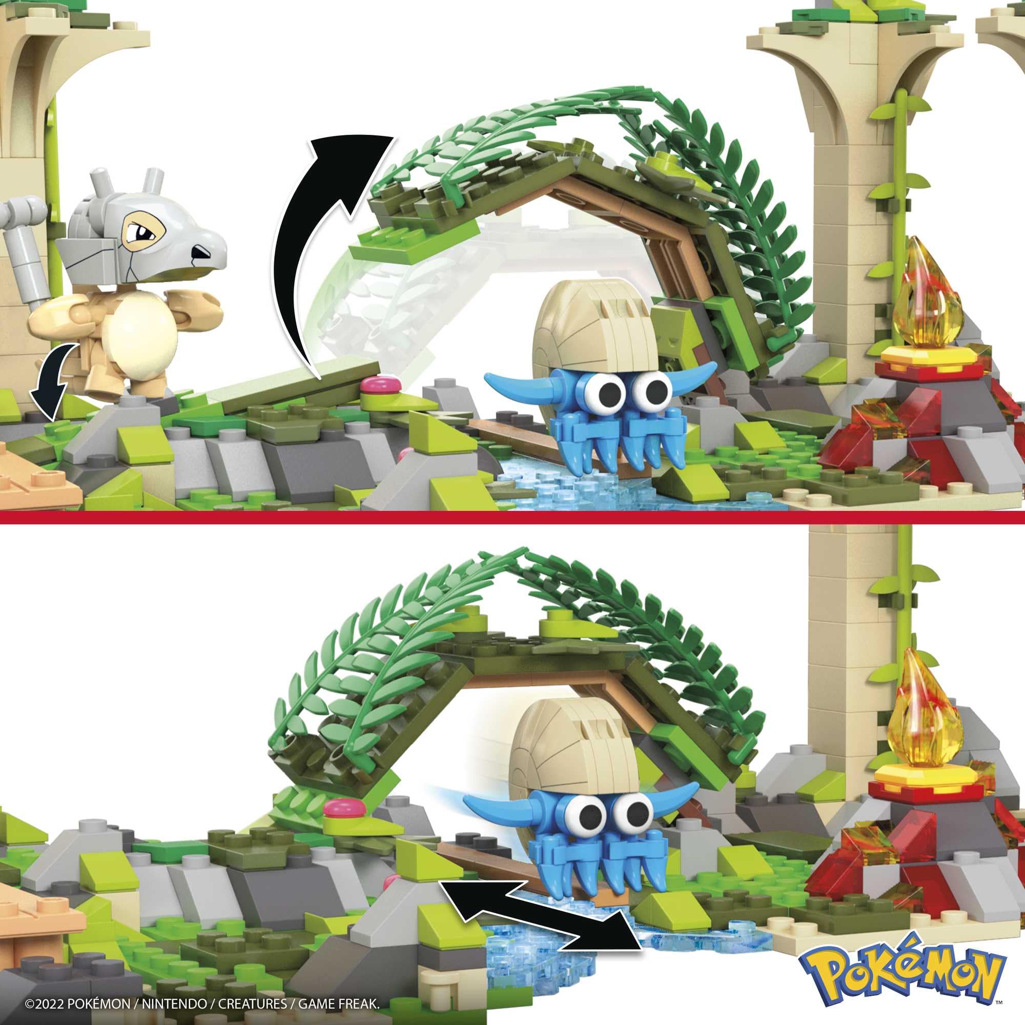Mega brands Bloks Pokémon Orman Harabeleri yapı seti ile diğer dünyalara bağlanabilen 464 uyumlu yapı bloku ve parça, 7 yaş ve üzeri için HDL86