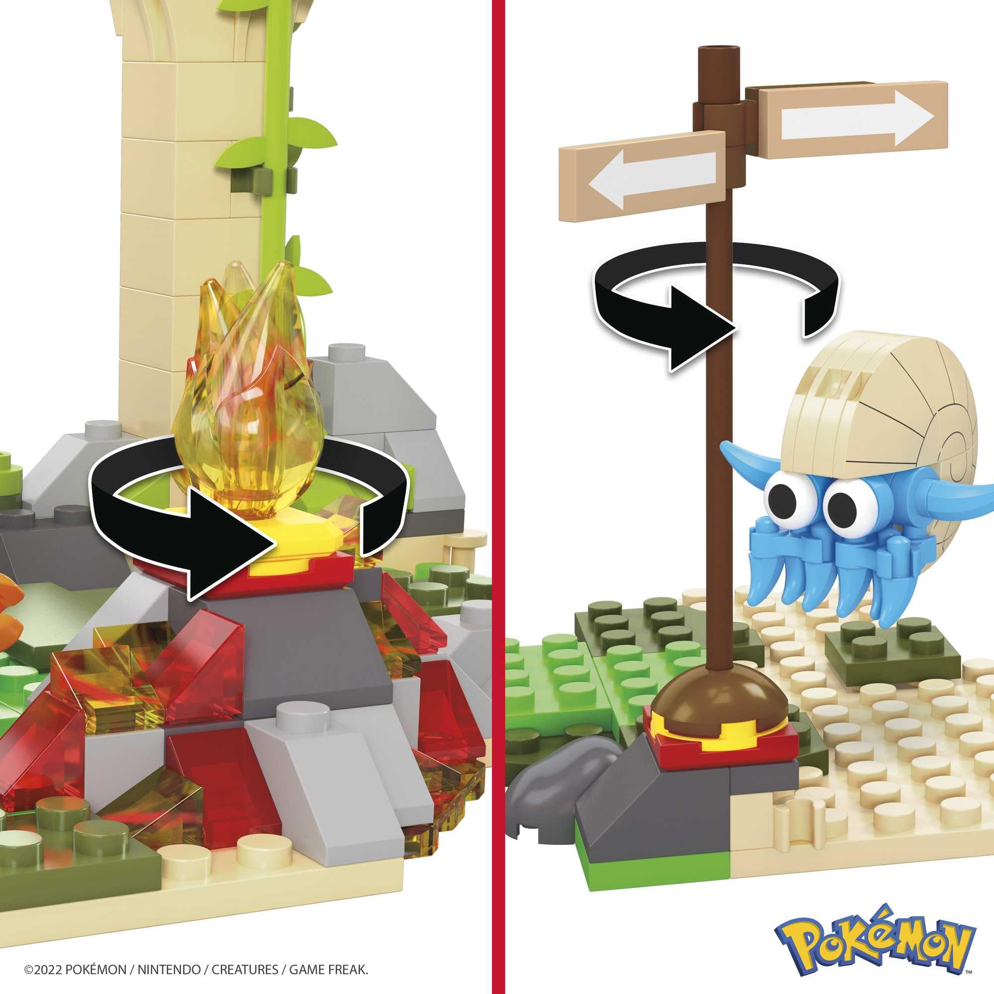 Mega brands Bloks Pokémon Orman Harabeleri yapı seti ile diğer dünyalara bağlanabilen 464 uyumlu yapı bloku ve parça, 7 yaş ve üzeri için HDL86