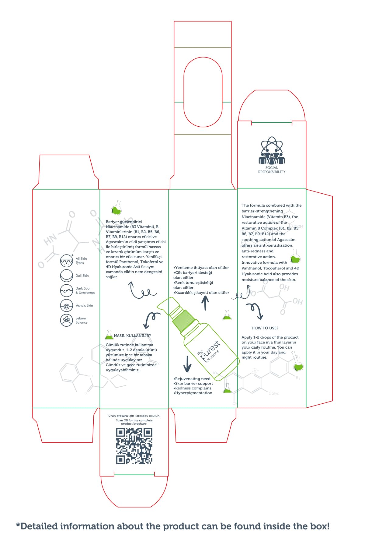 The Purest Solutions, Bariyer Güçlendirici ve Yatıştırıcı B Vitamini Cilt Bakım Serumu 30 ml (%10 Niacinamide + Provitamin B5)