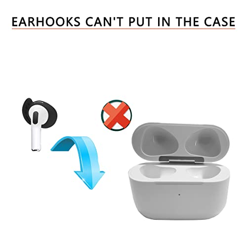 Luckvan 2 Çift AirPods 3 Kulak Kancası Kapağı Kavrama Uçları AirPods için Yedek Silikon Kulaklık Uçları 3 Kılıf Kaymaz AirPods 3 Kanat Ucu, Siyah Beyaz