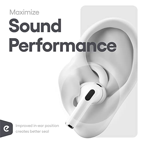 Keybudz EarBuddyz Apple AirPods 3 için silikon kulaklık başlıkları, EarPods kulaklık aksesuarı, kulak kancası, kaymaz, spor, beyaz, orta