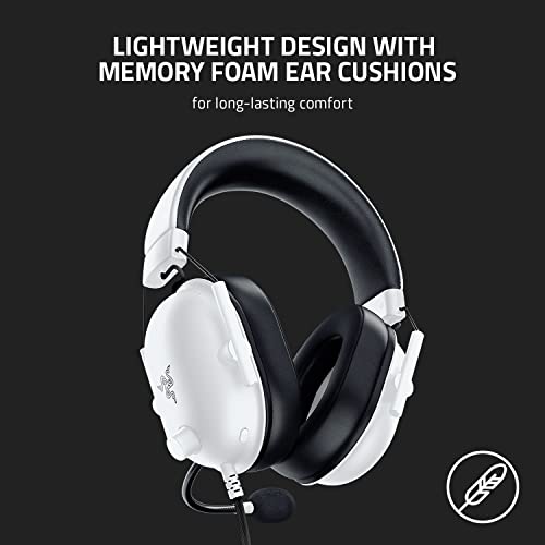 Razer Blackshark V2 X - Beyaz Premium Espor Oyun Kulaklığı (50mm Sürücülü Kablolu Kulaklık, PC, Mac, PS4, Xbox One ve Switch için Gürültü Engelleme) Beyaz