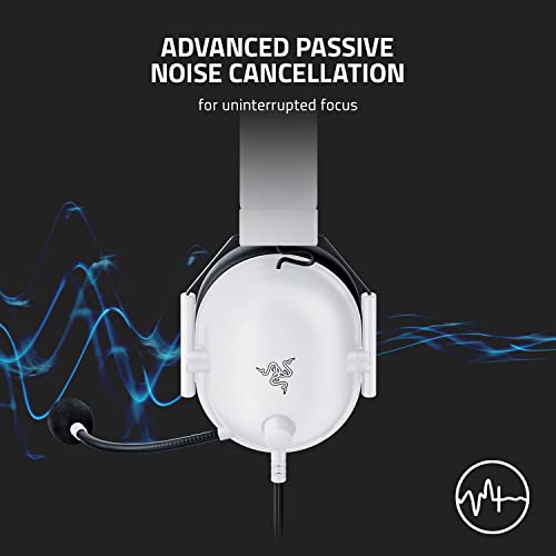 Razer Blackshark V2 X - Beyaz Premium Espor Oyun Kulaklığı (50mm Sürücülü Kablolu Kulaklık, PC, Mac, PS4, Xbox One ve Switch için Gürültü Engelleme) Beyaz