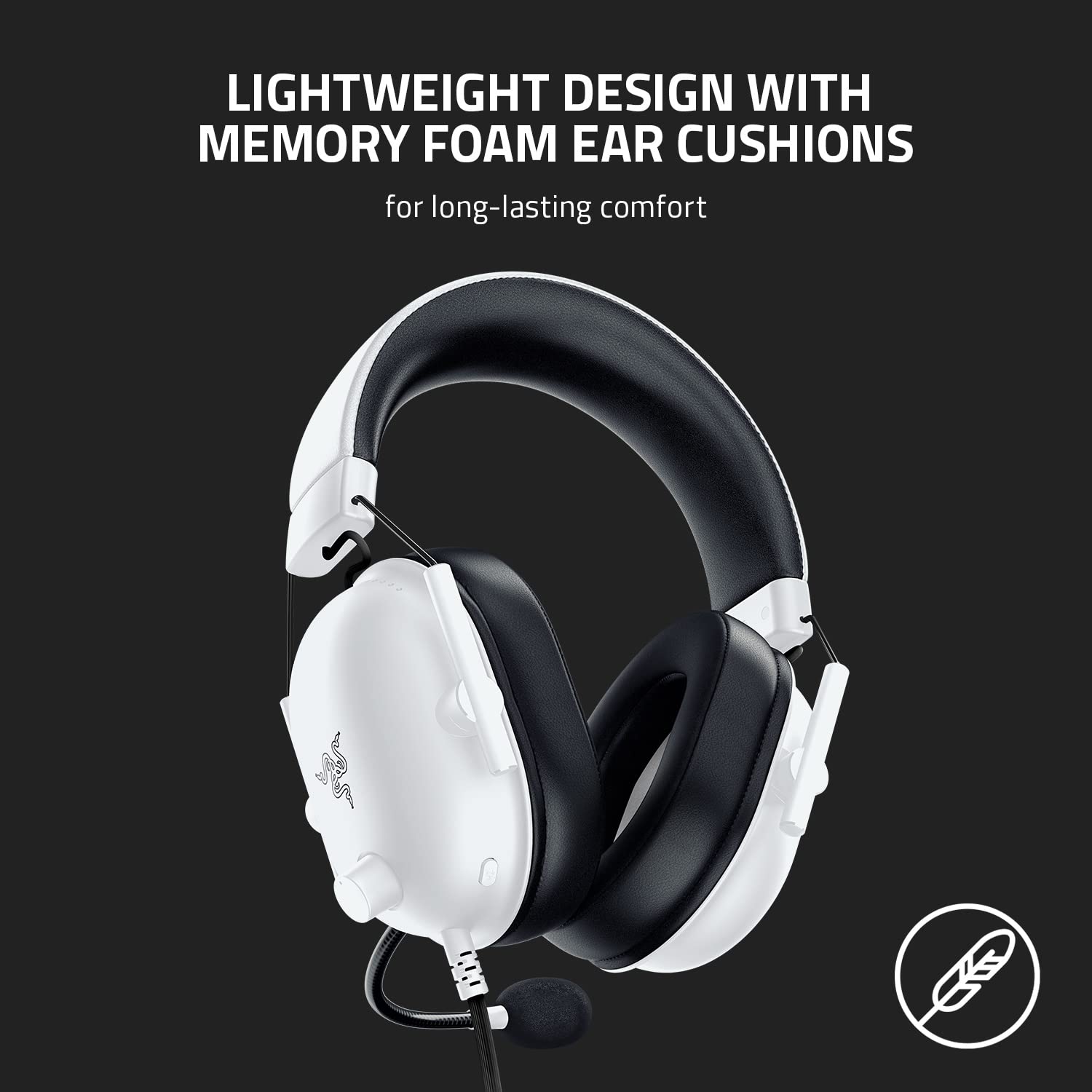 Razer Blackshark V2 X - Beyaz Premium Espor Oyun Kulaklığı (50mm Sürücülü Kablolu Kulaklık, PC, Mac, PS4, Xbox One ve Switch için Gürültü Engelleme) Beyaz
