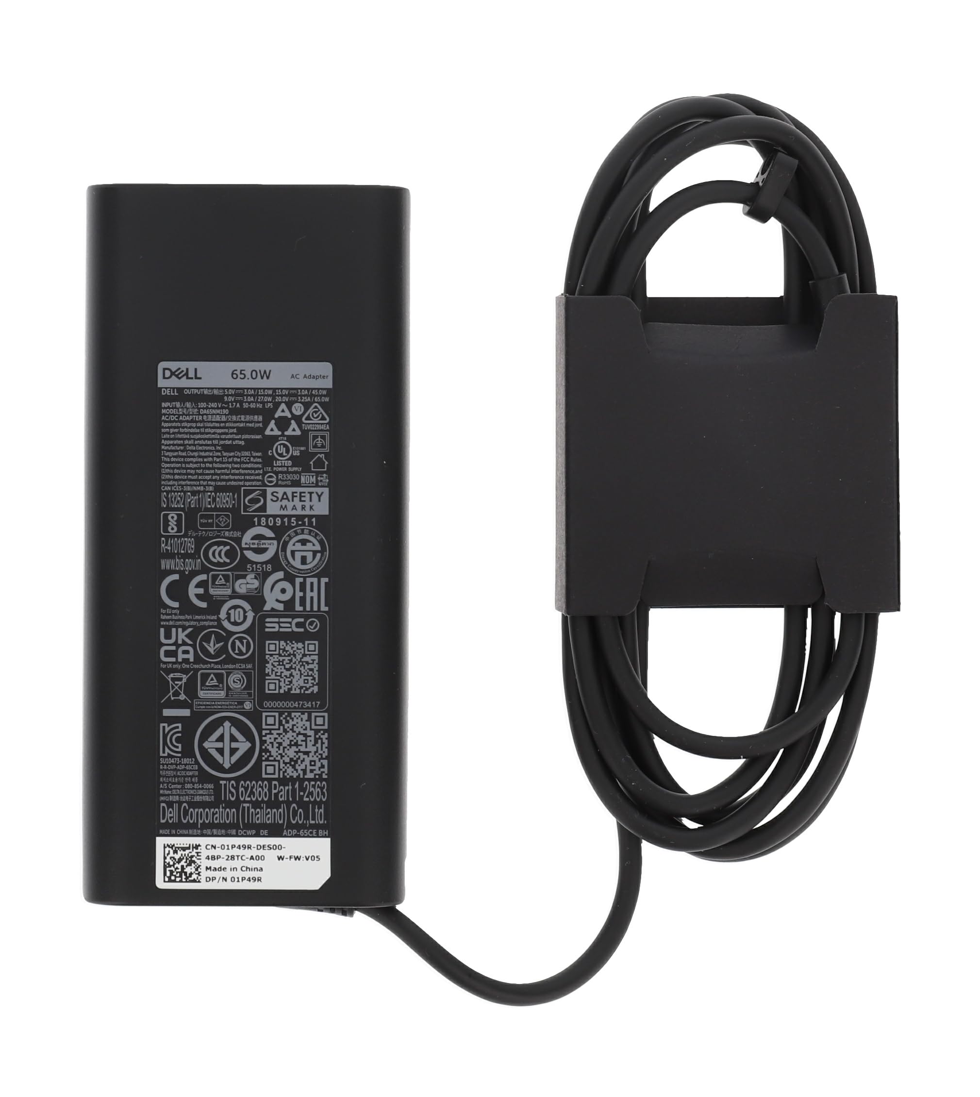 Dell Güç Adaptörü USB-C Type-C Şarj Cihazı 65W WMDHR 2WDR5 2YK0F JYJNW M1WCF HA65NM190 DA65NM190 LA65NM170 XPS Latitude Precision XPS Vostro Güç Adaptörü Kablosu Yok