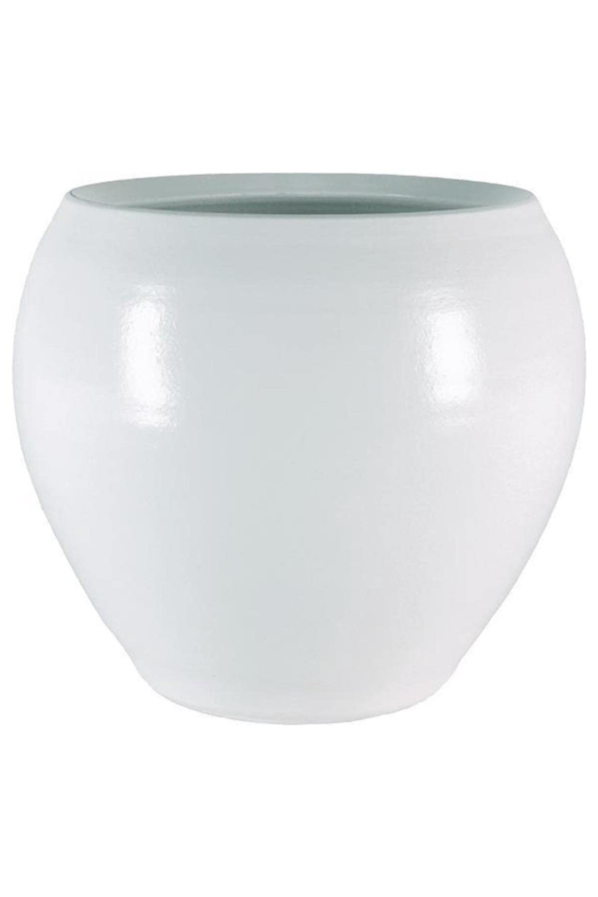 Via Gardenia Cresta Parlak Beyaz Seramik Saksı 33 * 28Cm