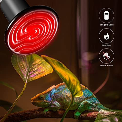 Bonlux LED Isı Lambası Hayvanlar 100 W Seramik Sürüngenler Isıtıcı Lamba E27 Teraryum Aydınlatması 220V Kertenkele Yılan Kaplumbağa Tavuklar için Isıtma Lambası