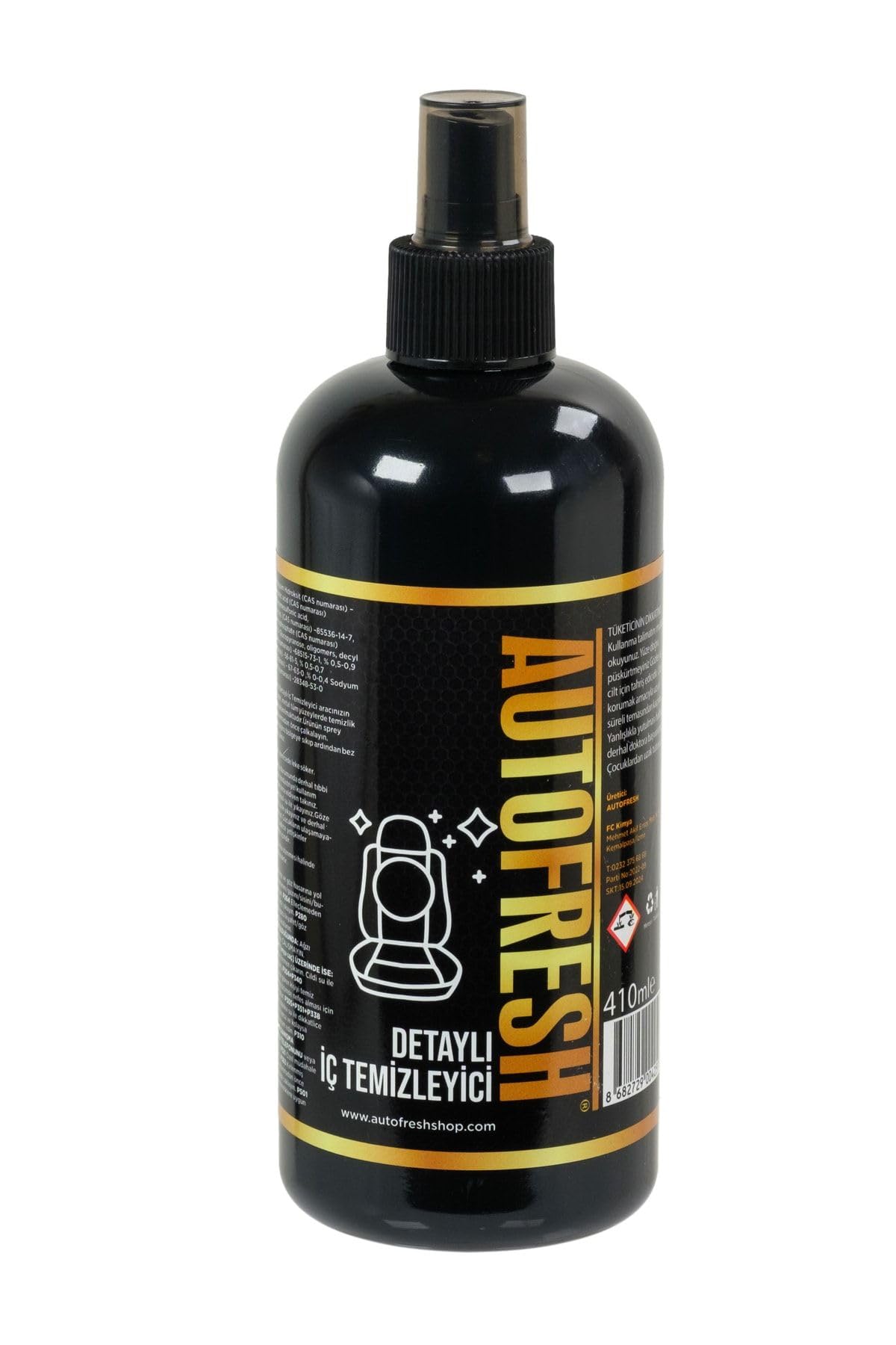AutoFresh Araç Detaylı Oto İç Temizleyici Koltuk, Tavan, Zemin (Mikrofiber Bez Hediyeli) 410 ML